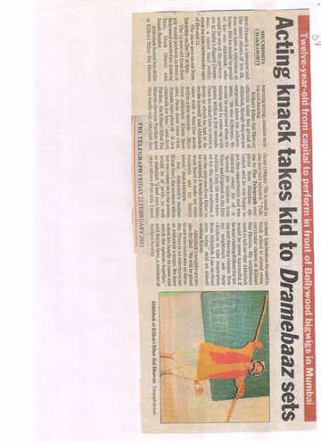 The Telegraph 22 feb 2013 Abhishek in india best dramebaaz show